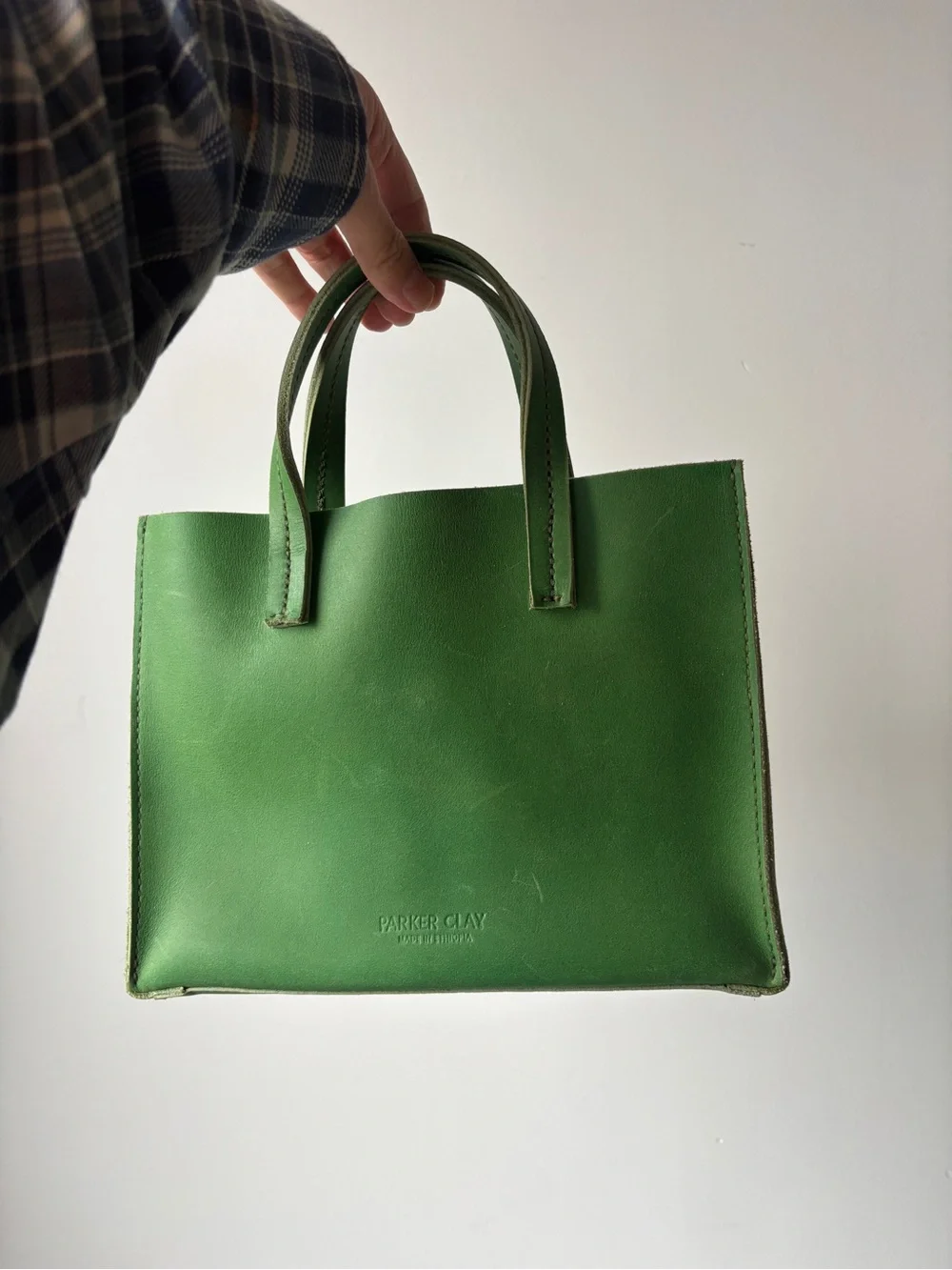 Parker Clay Avila Green Leather Mini Tote Bag